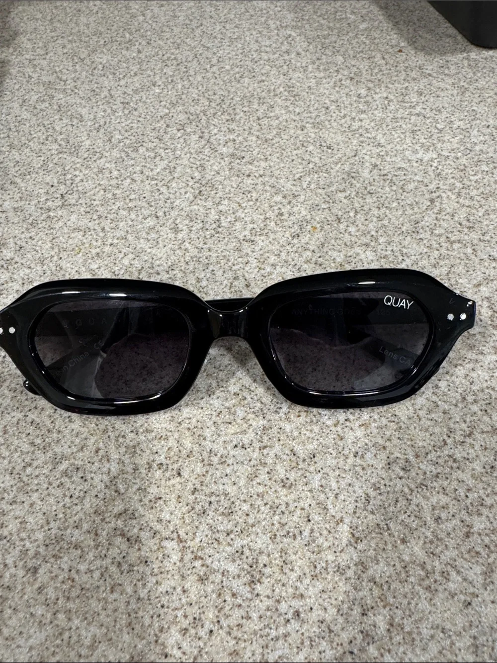 Quay Australia Black Oversized Rectangular Sunglasses